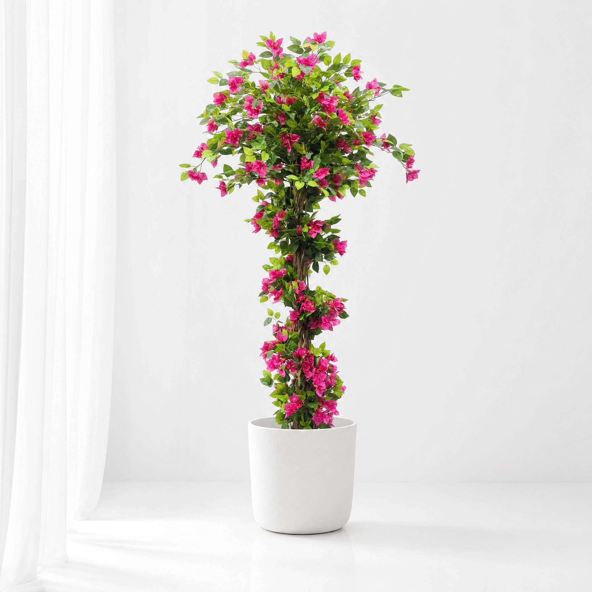 Plante artificielle haute floral rose et vert
