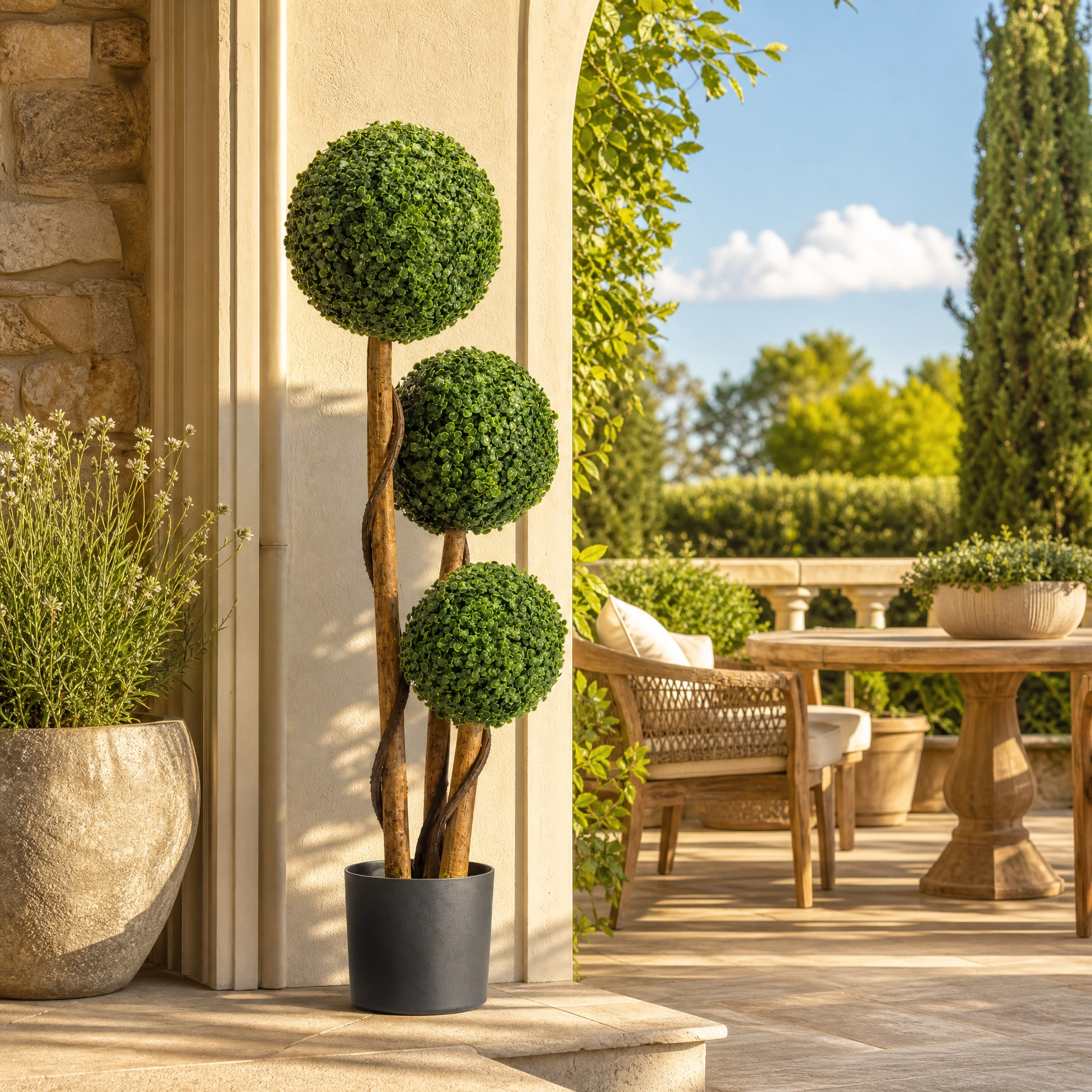Plante artificielle realiste feuillage vert et marron