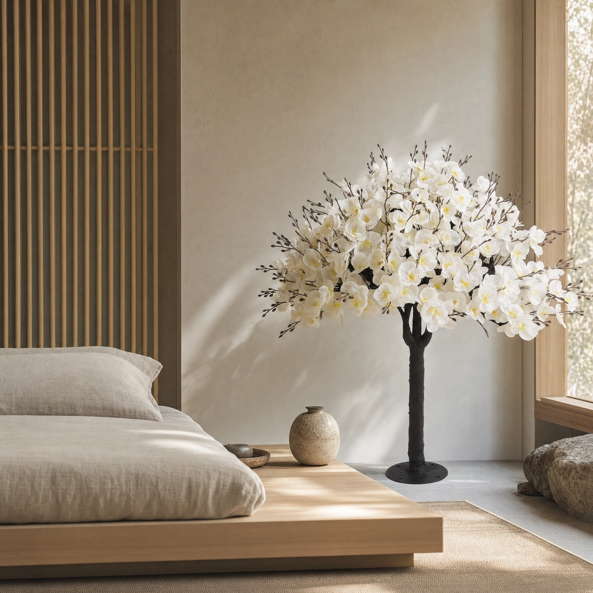 Fausses plantes d'intérieur floral rose et blanc
