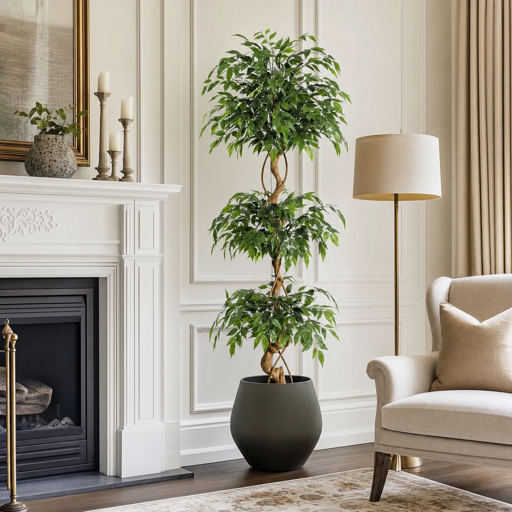Plante verte artificielle uni vert