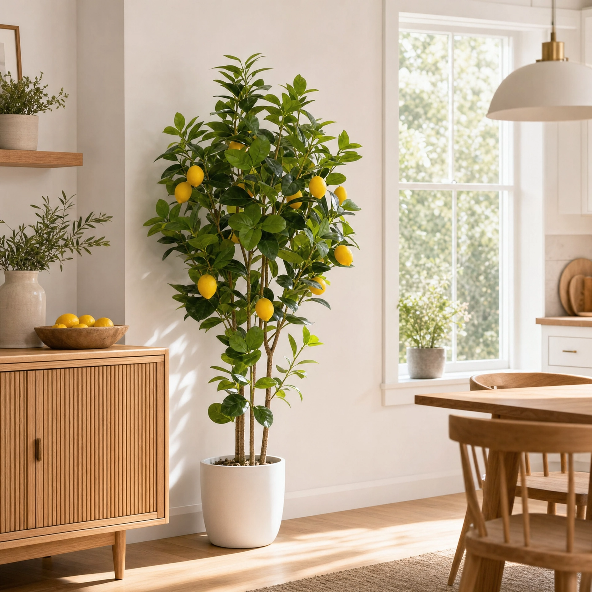 Grande plante verte avec citron
