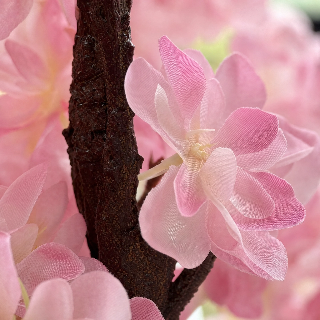 Arbre artificiel printemps fleurs rose et marron