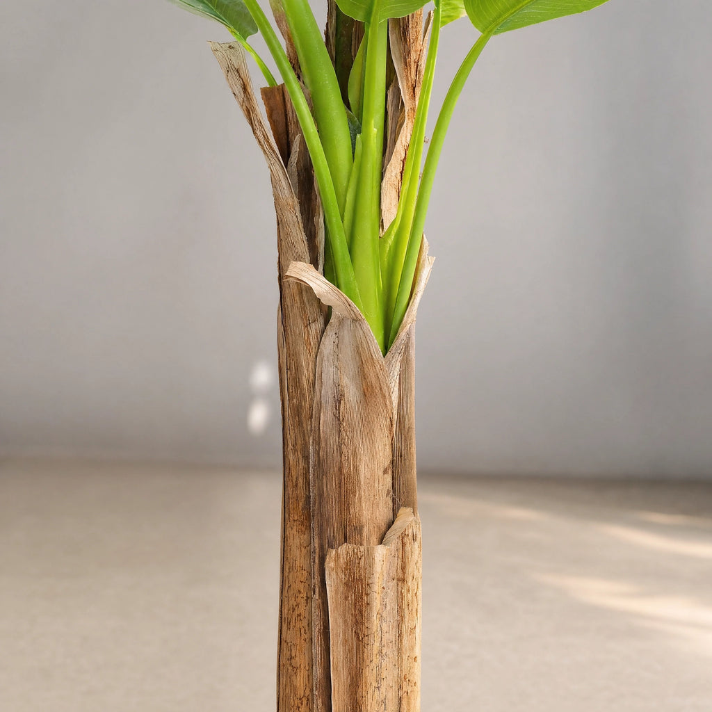 Grande plante artificielle d'intérieur vert et marron plastique