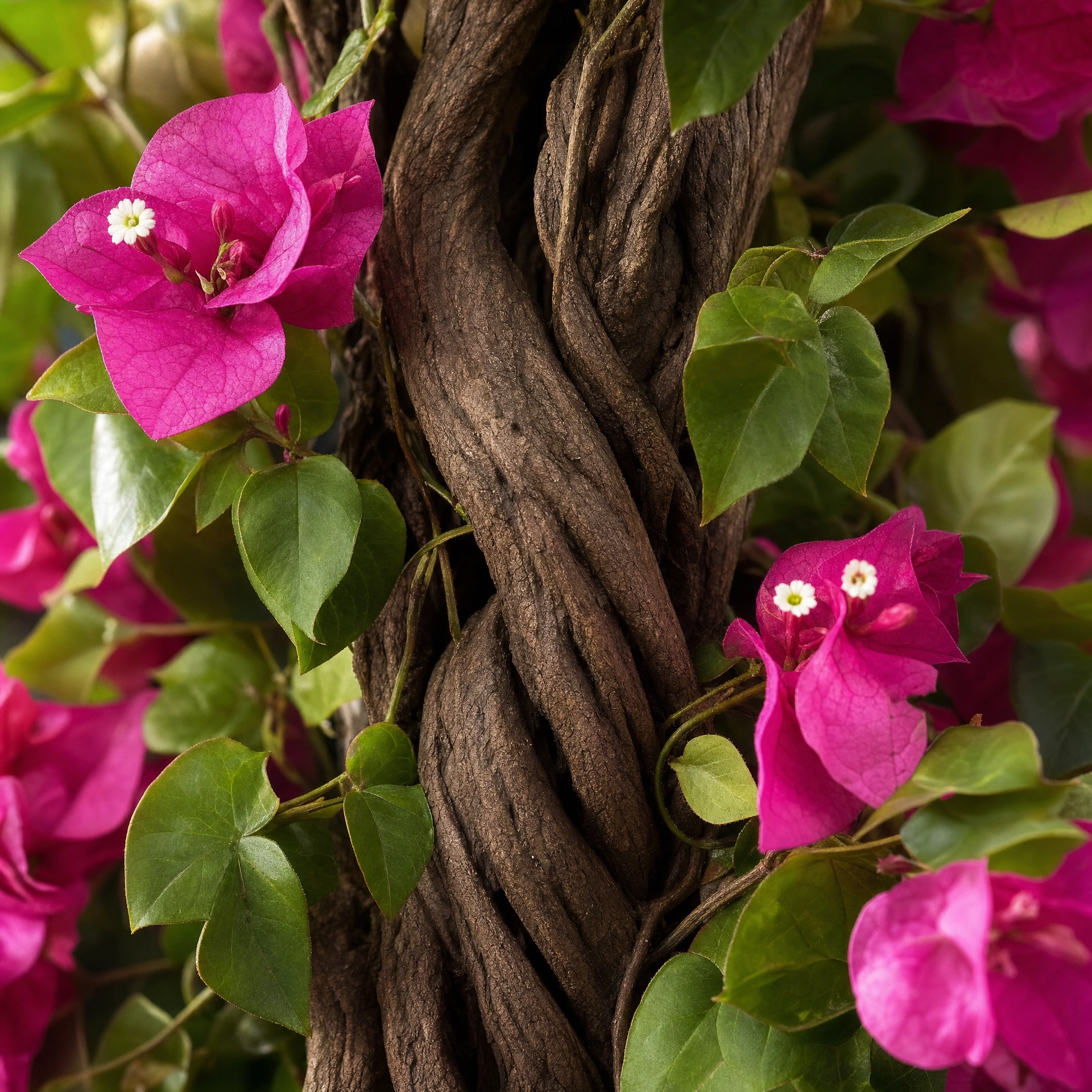 Plante artificielle haute floral rose et vert