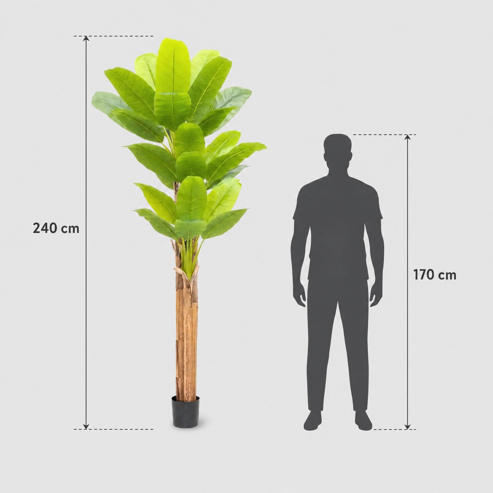 Grande plante artificielle d'intérieur vert et marron plastique
