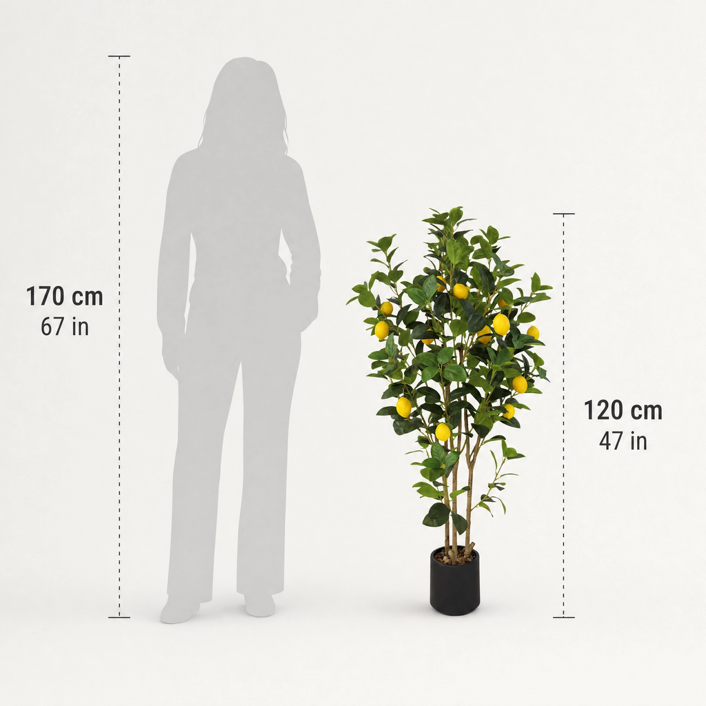 Grande plante verte avec citron