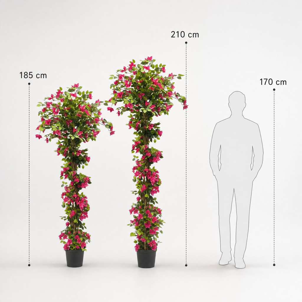 Plante artificielle haute floral rose et vert