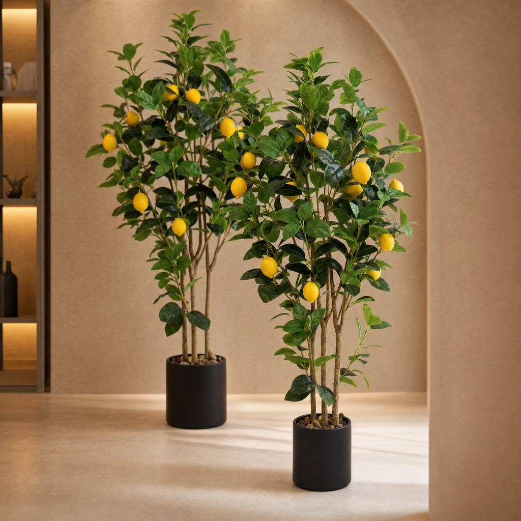 Grande plante verte avec citron
