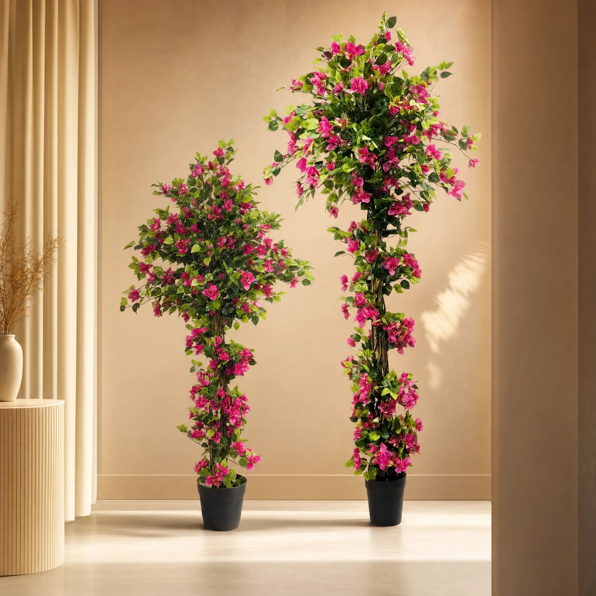 Plante artificielle haute floral rose et vert