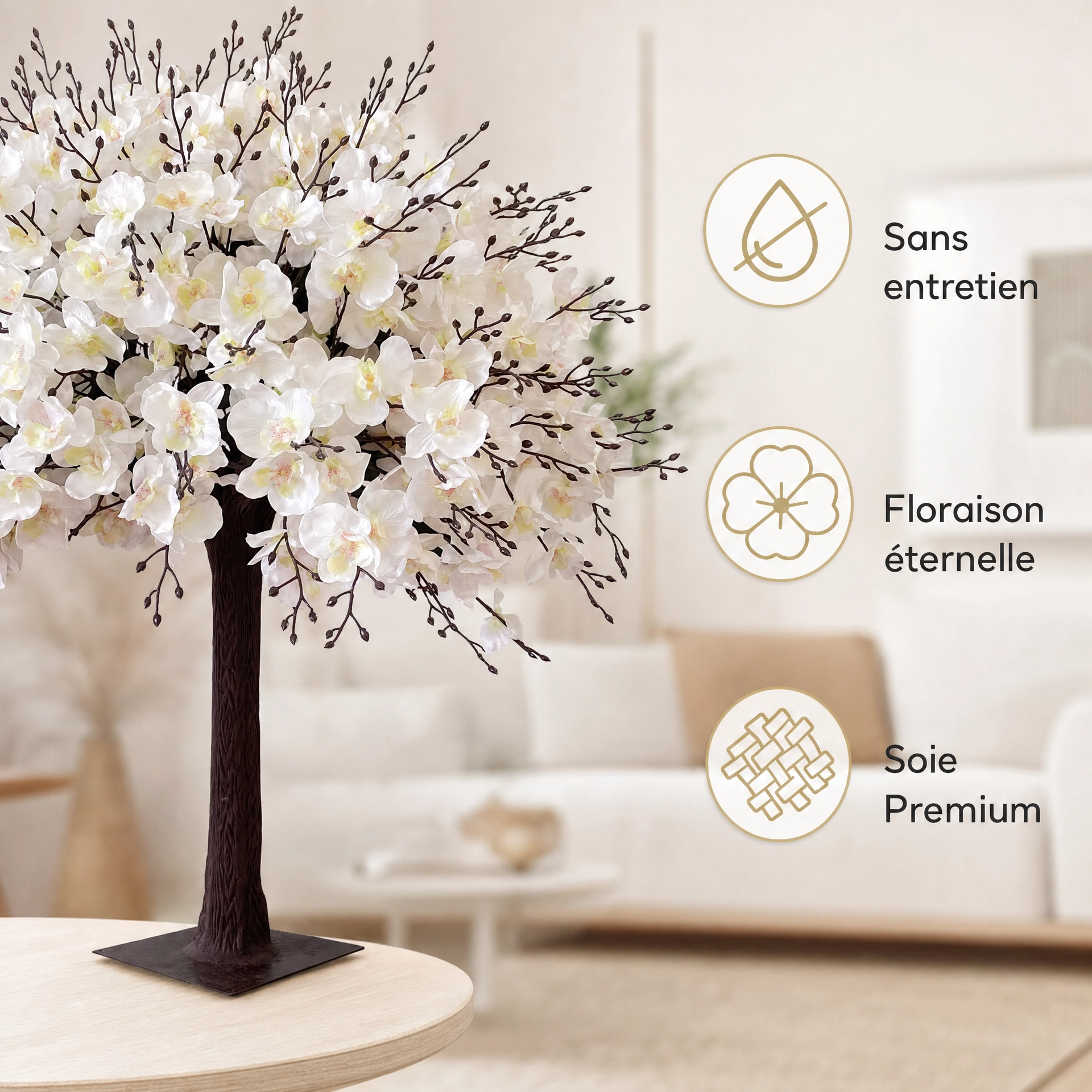 Fausses plantes d'intérieur floral rose et blanc