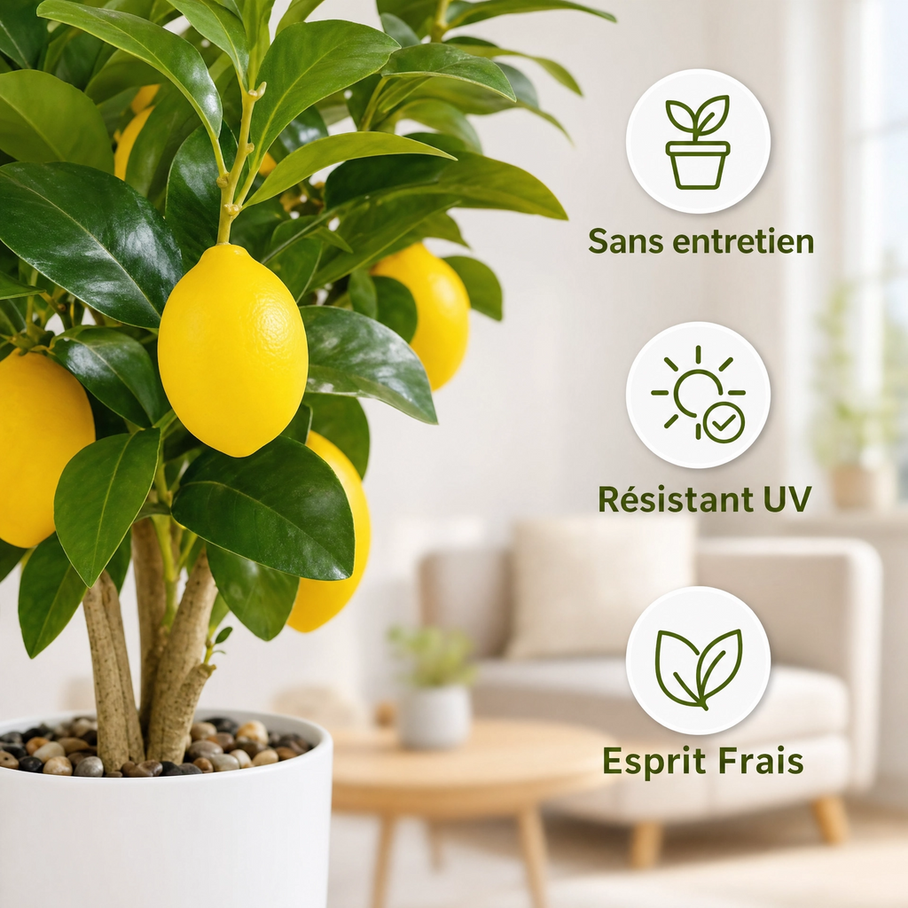 Grande plante verte avec citron
