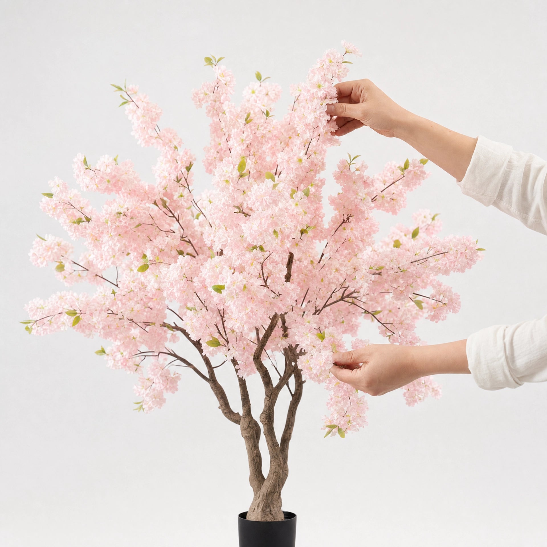 Plante artificielle arbre de cerisier en fleurs decoration rose et vert