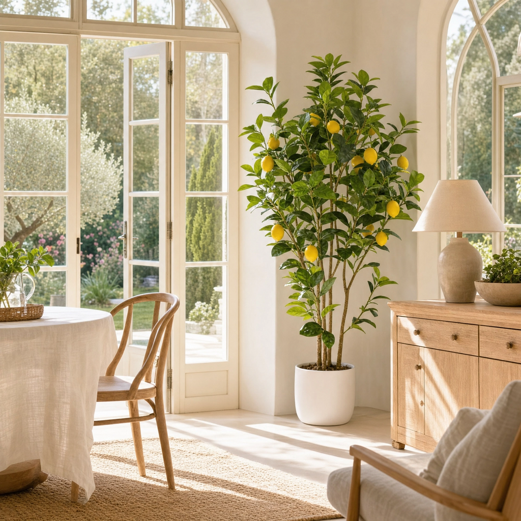 Grande plante verte avec citron
