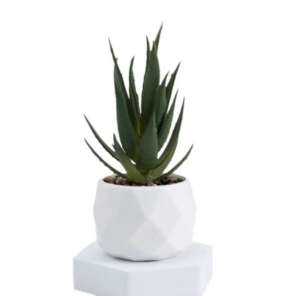 Plante artificielle bonsai artificiel de bureau uni vert et blanc