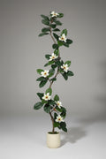 Plante artificielle arbre a caoutchouc artificiel fleurs magnolia floral vert et blanc
