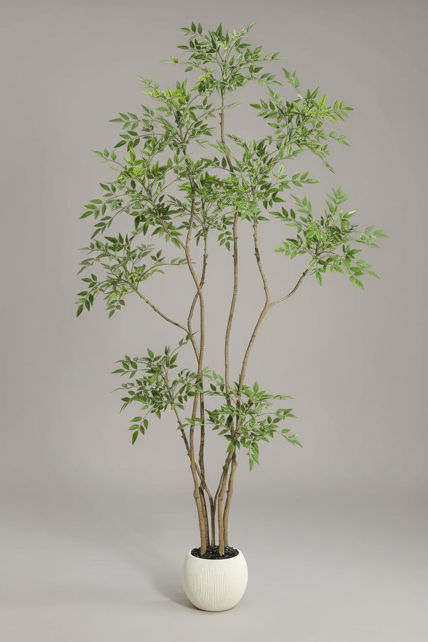 Plante artificielle arbre artificiel decoratif realiste uni vert et blanc