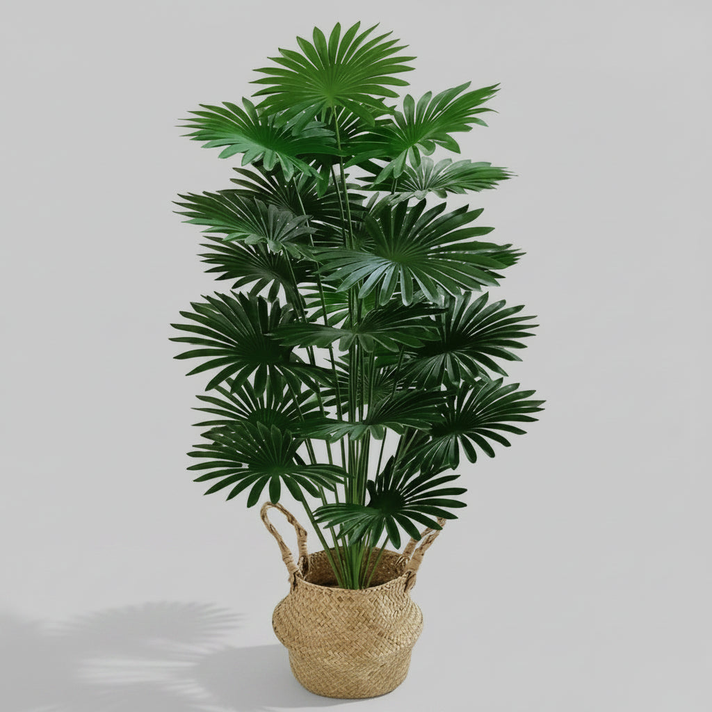 Plante artificielle décoration faux palmier éxterieur uni vert