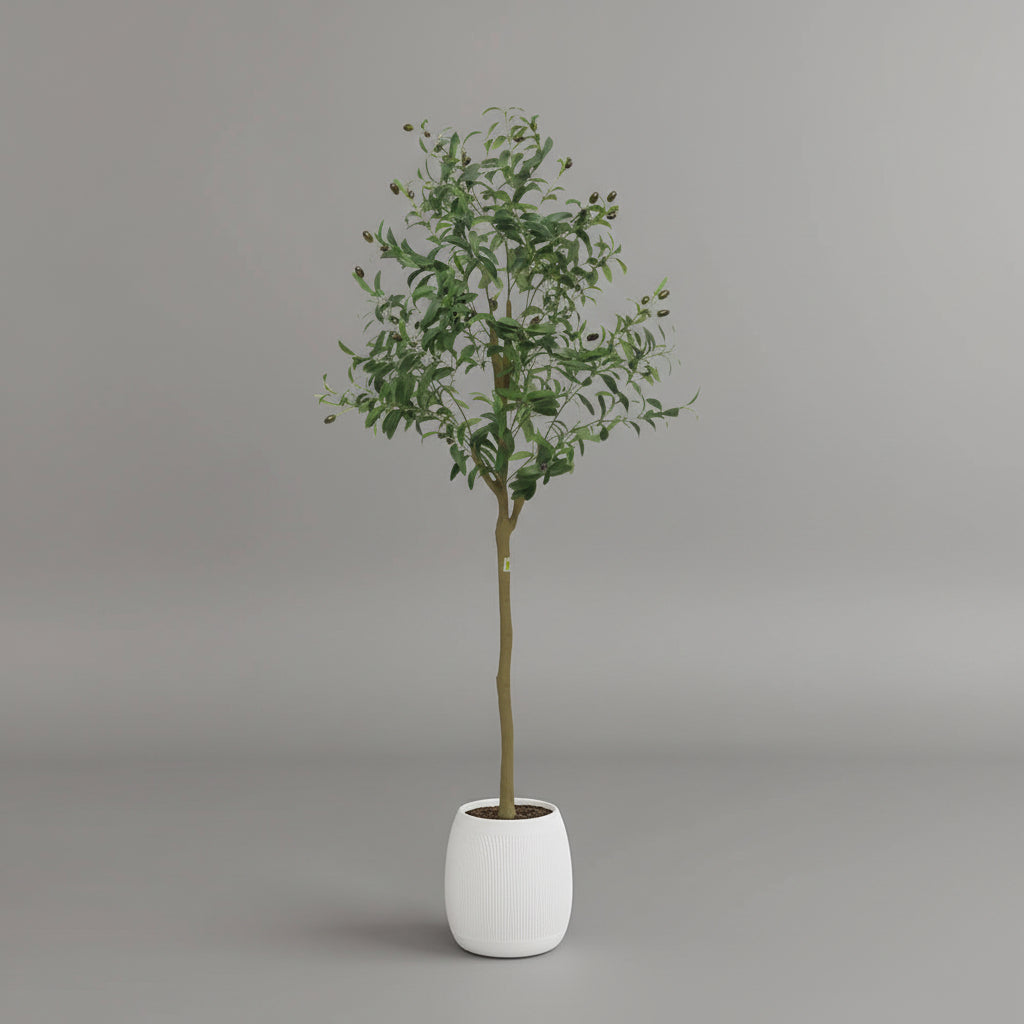 Plante artificielle faux olivier olivier factice interieur uni vert et marron
