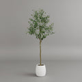 Plante artificielle faux olivier olivier factice interieur uni vert et marron