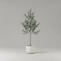 Plante artificielle soie uni vert et gris