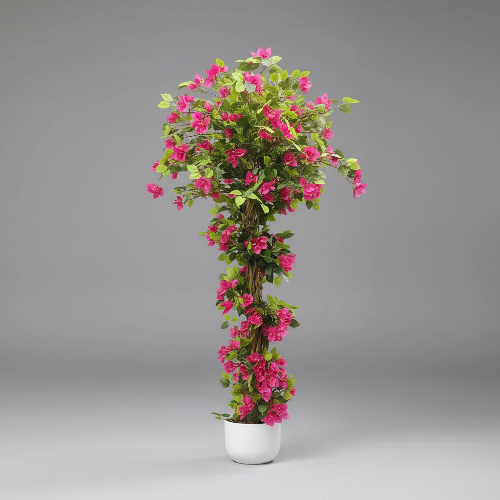 Plante artificielle haute floral rose et vert