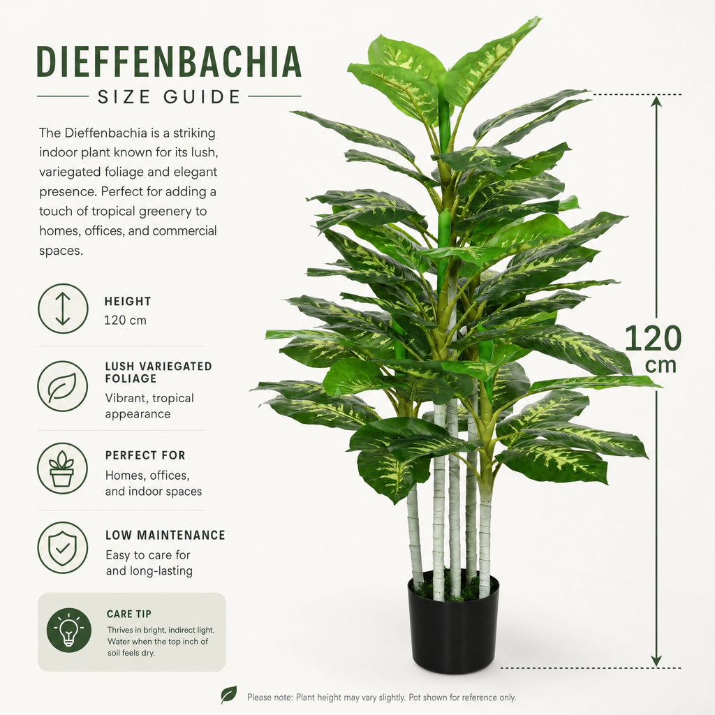 Plante artificielle arbre decoratif interieur avec pot feuillage panache vert et noir