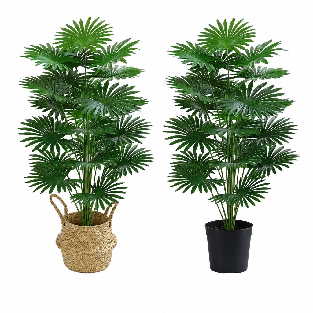 Plante artificielle décoration faux palmier éxterieur uni vert