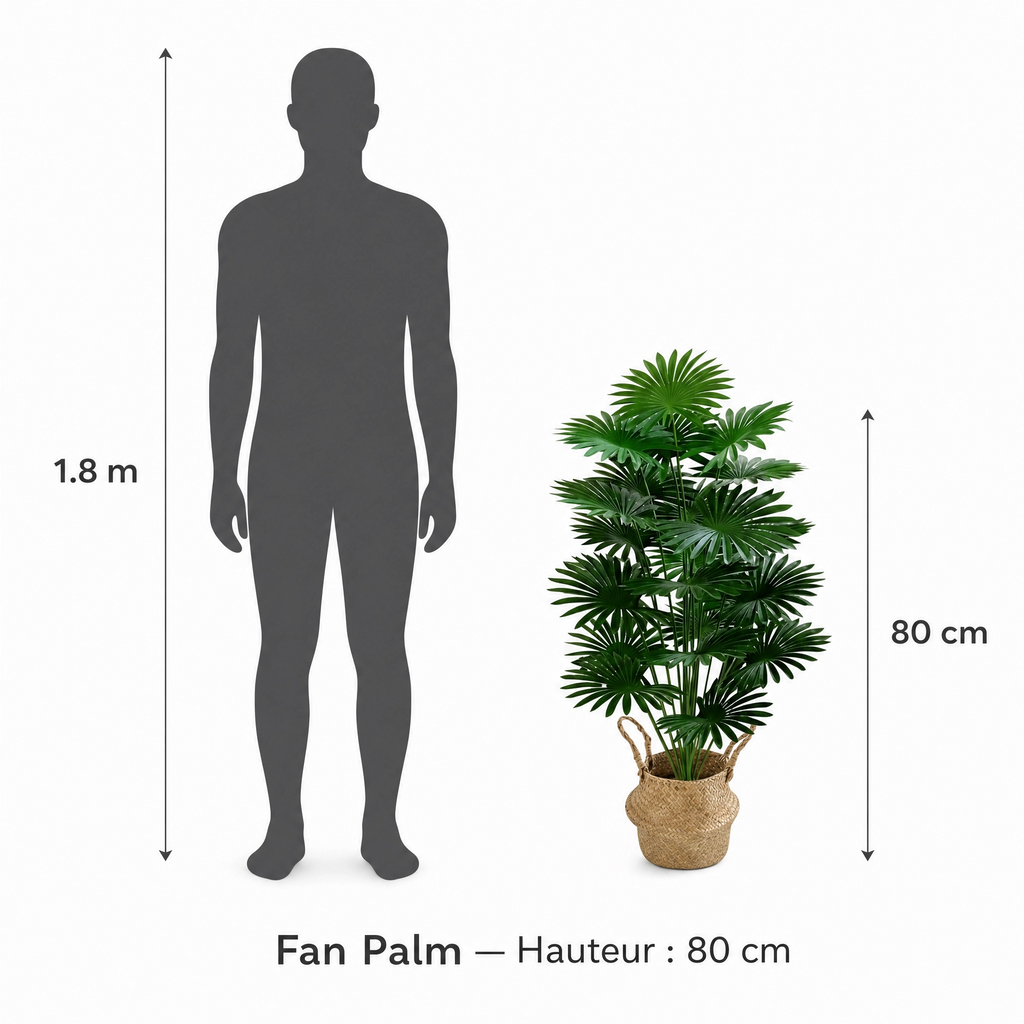 Plante artificielle décoration faux palmier éxterieur uni vert