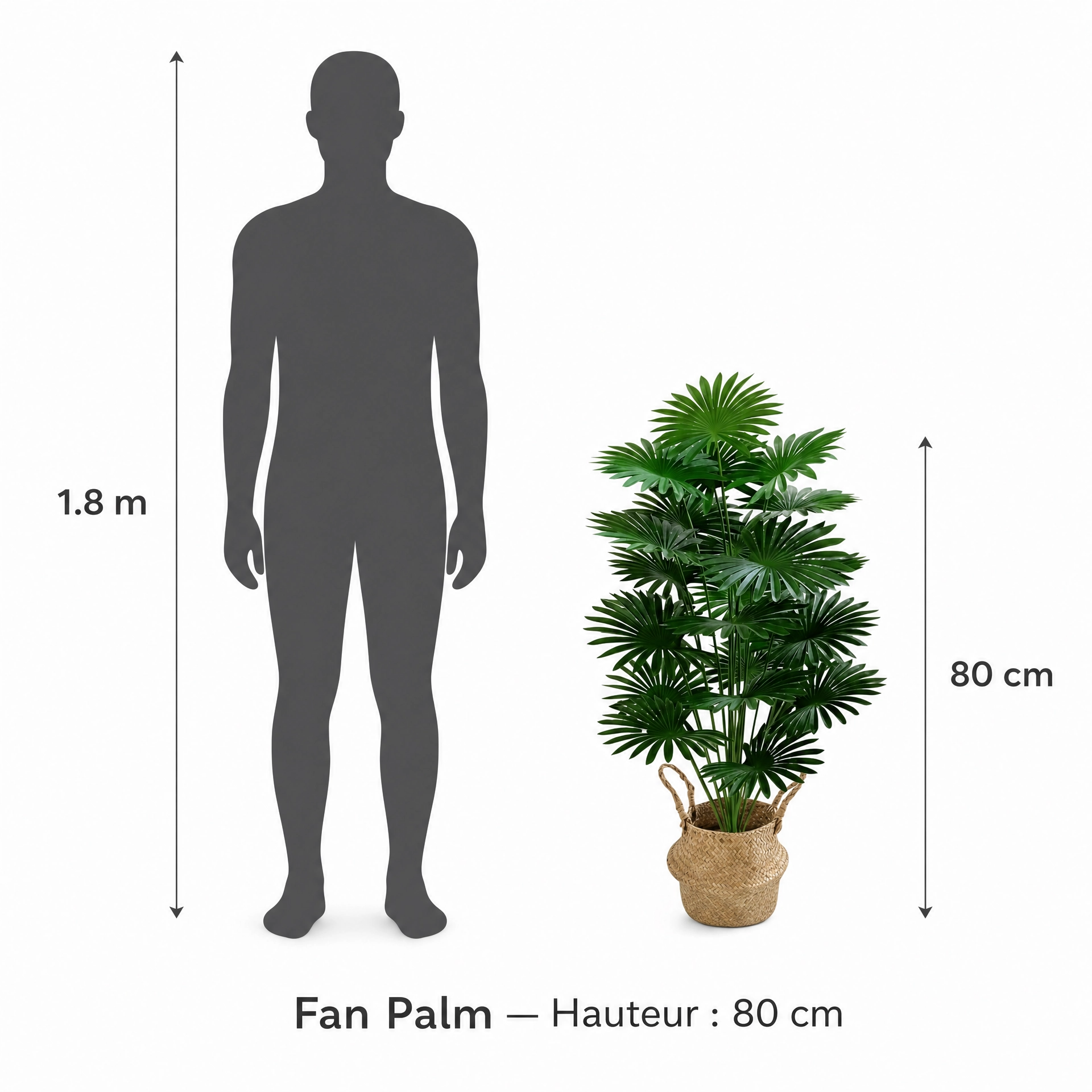 Plante artificielle décoration faux palmier éxterieur uni vert