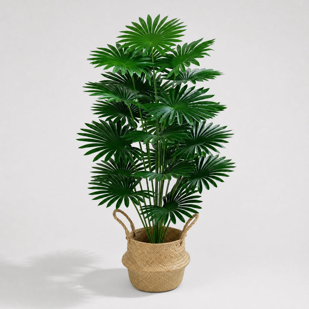 Plante artificielle décoration faux palmier éxterieur uni vert