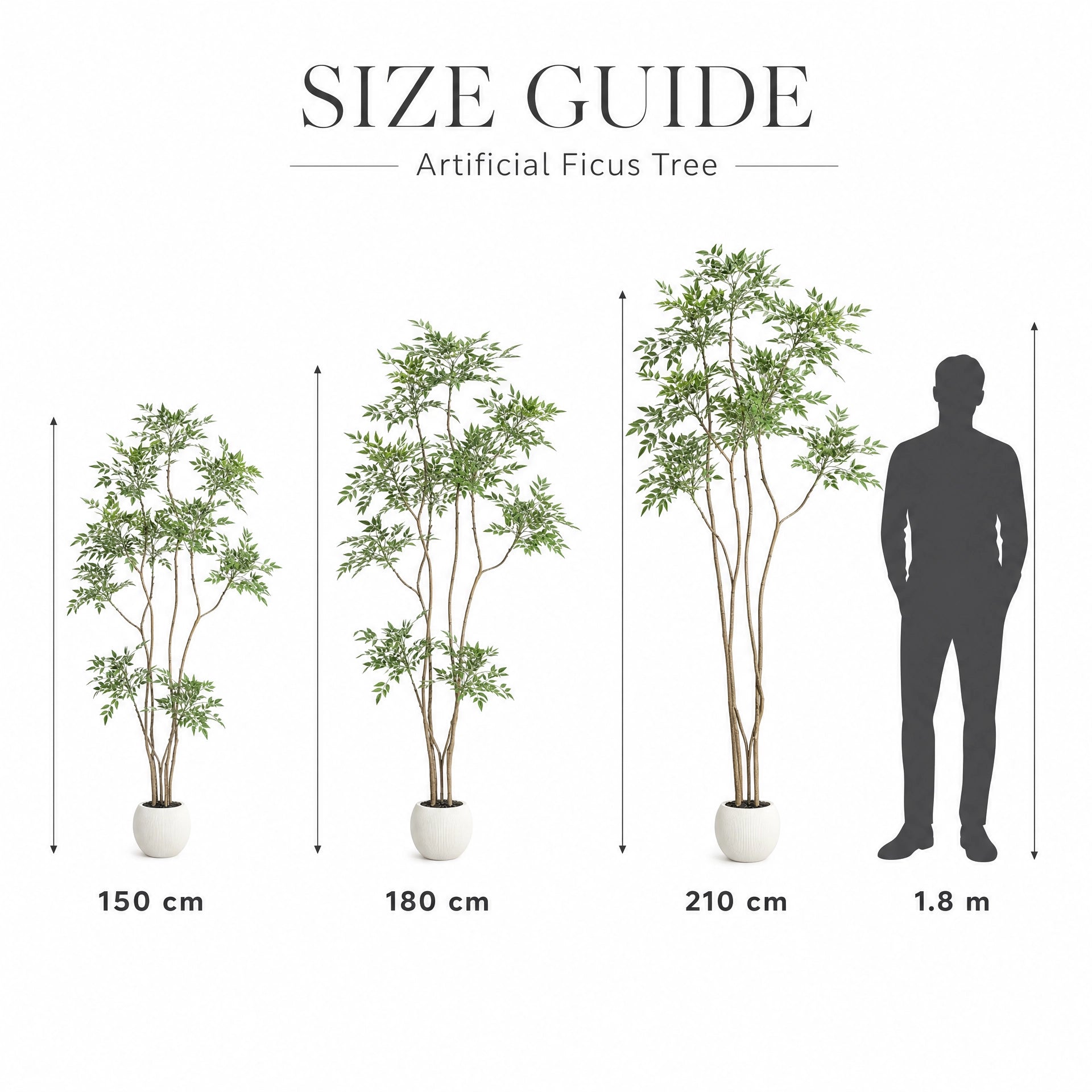 Plante artificielle arbre artificiel decoratif realiste uni vert et blanc