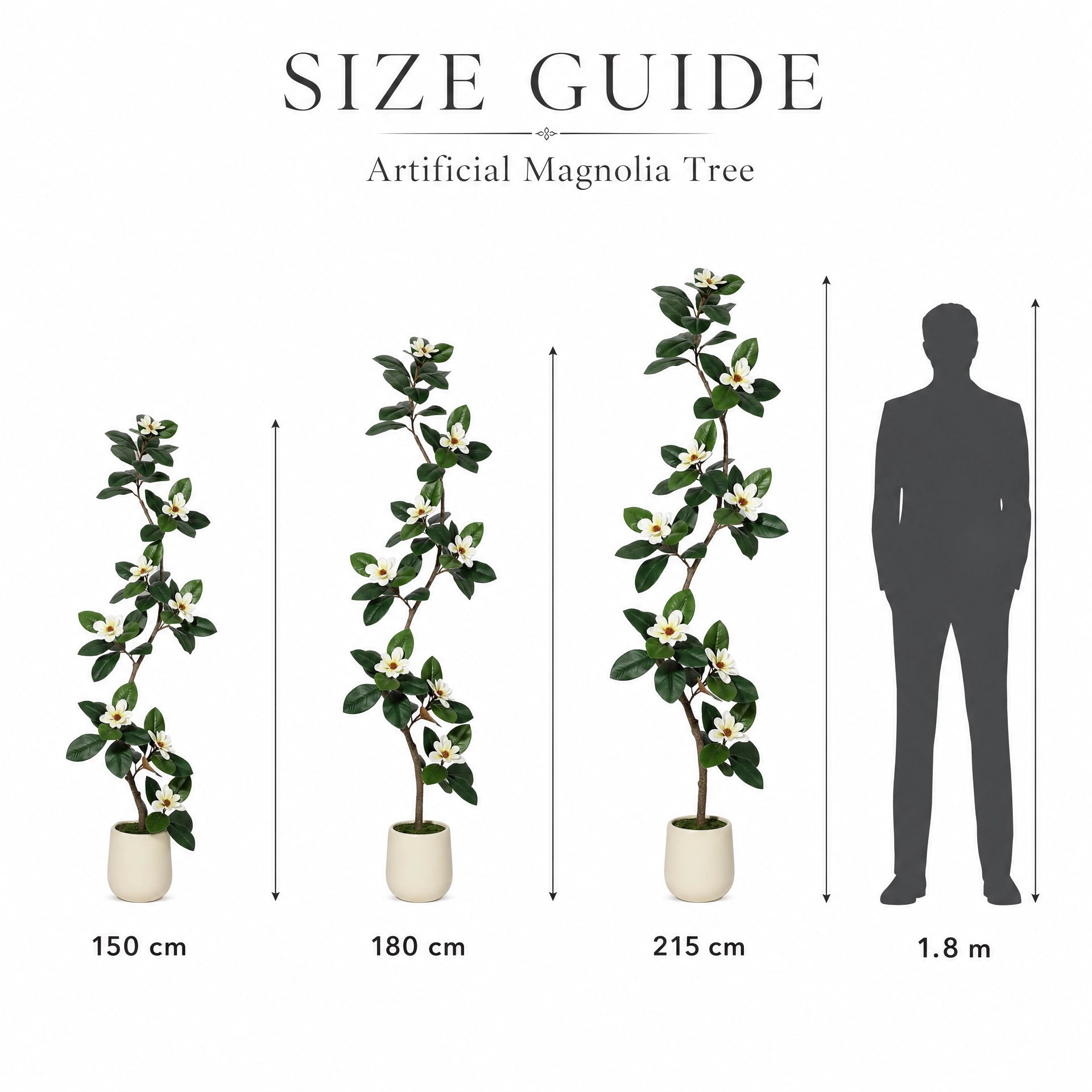 Plante artificielle arbre a caoutchouc artificiel fleurs magnolia floral vert et blanc