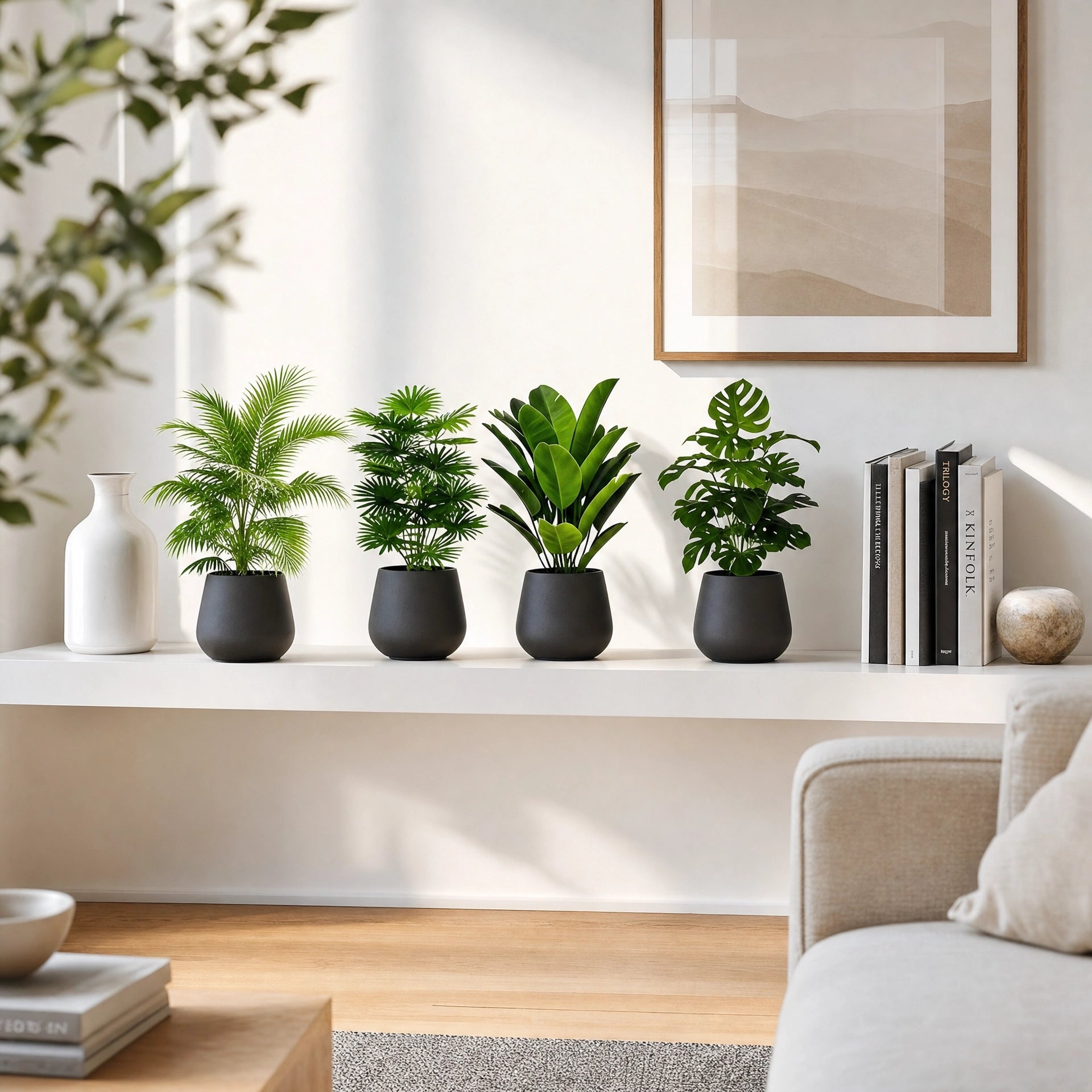 Lot de 4 plantes artificielles d'intérieur