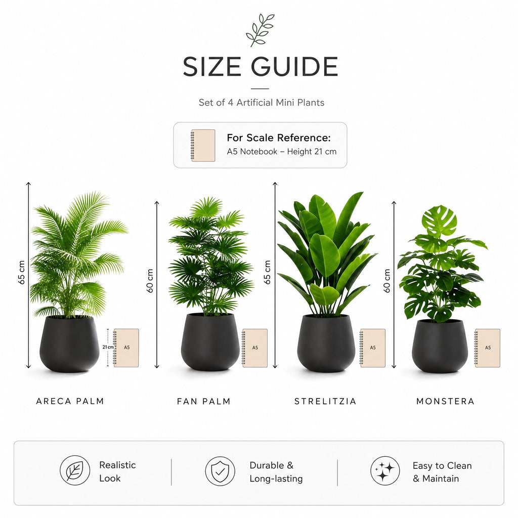 Lot de 4 plantes artificielles d'intérieur