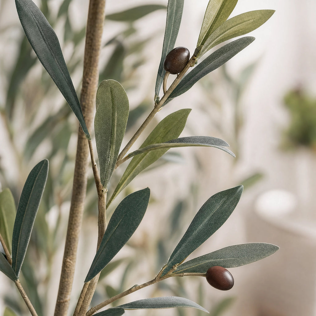 Plante artificielle soie uni vert et gris