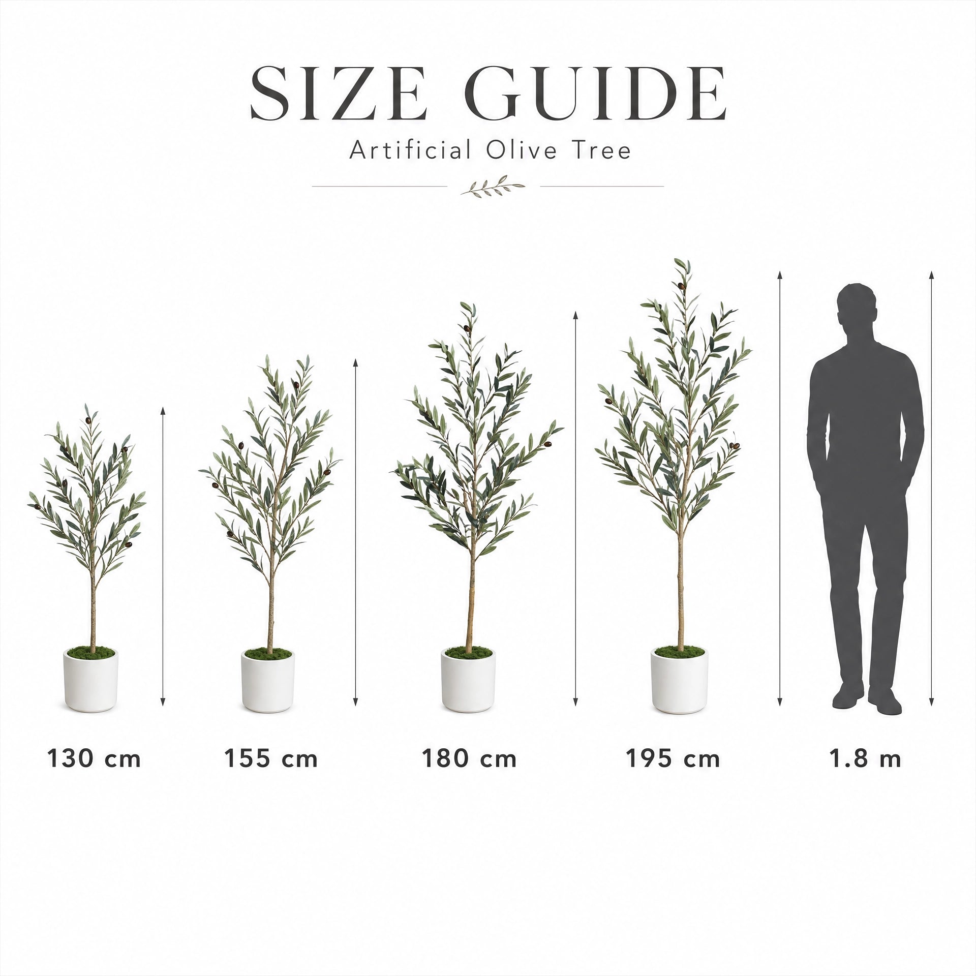 Plante artificielle soie uni vert et gris
