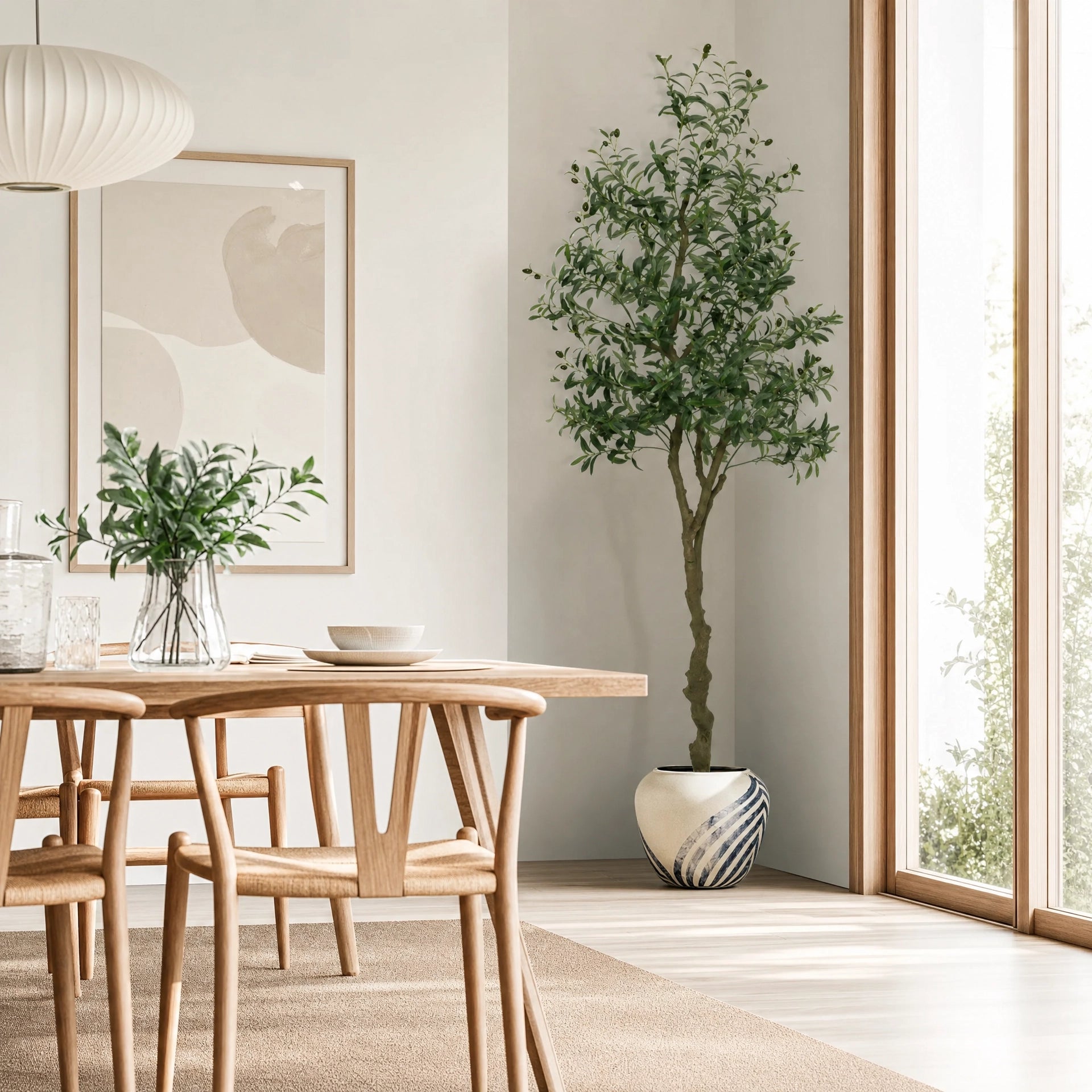 Plante artificielle faux olivier olivier factice interieur uni vert et marron