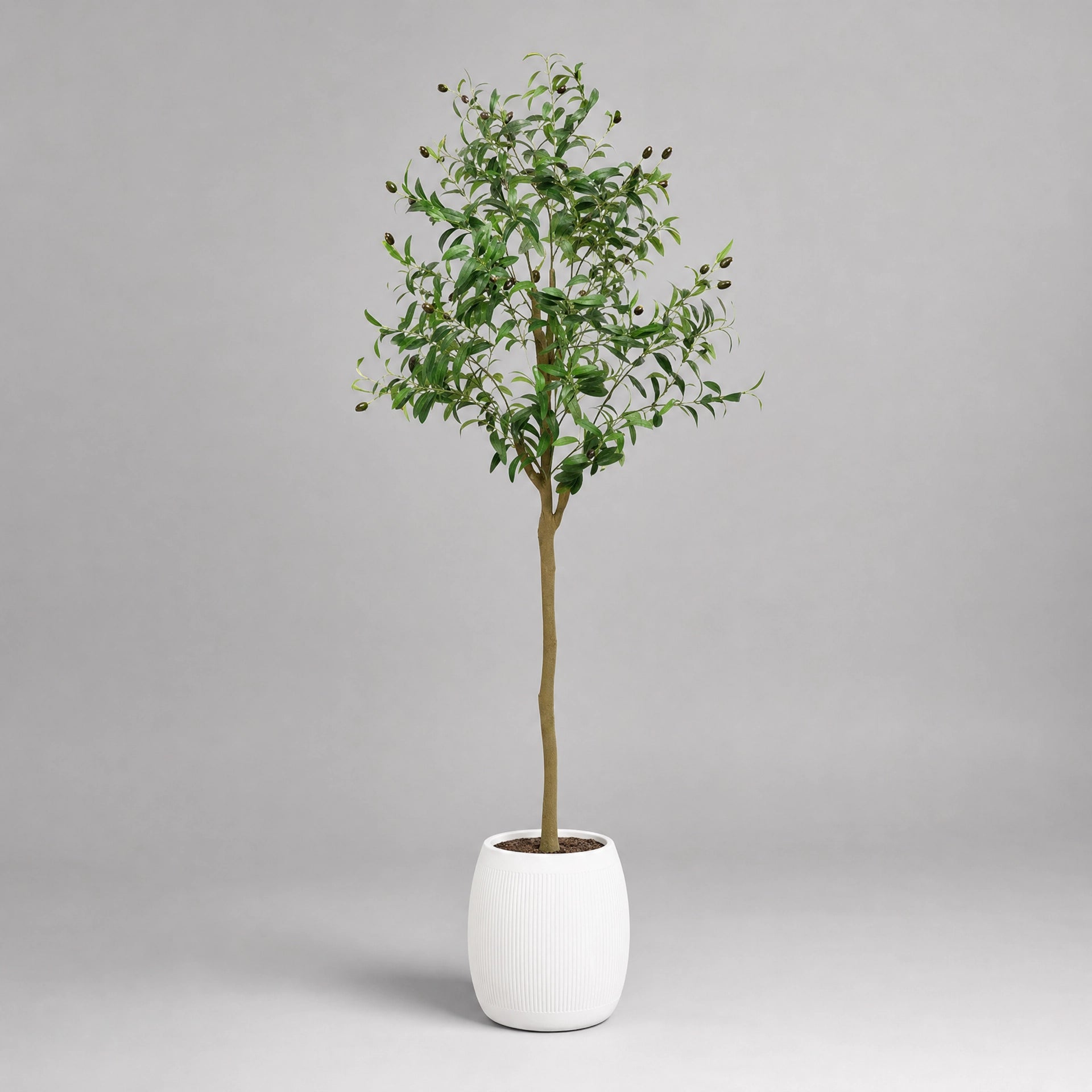 Plante artificielle faux olivier olivier factice interieur uni vert et marron