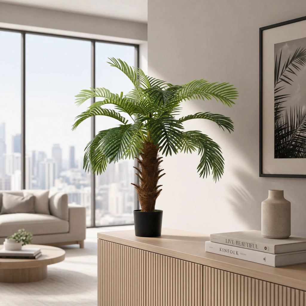 Plante artificielle arbre artificiel tronc bois uni vert et marron