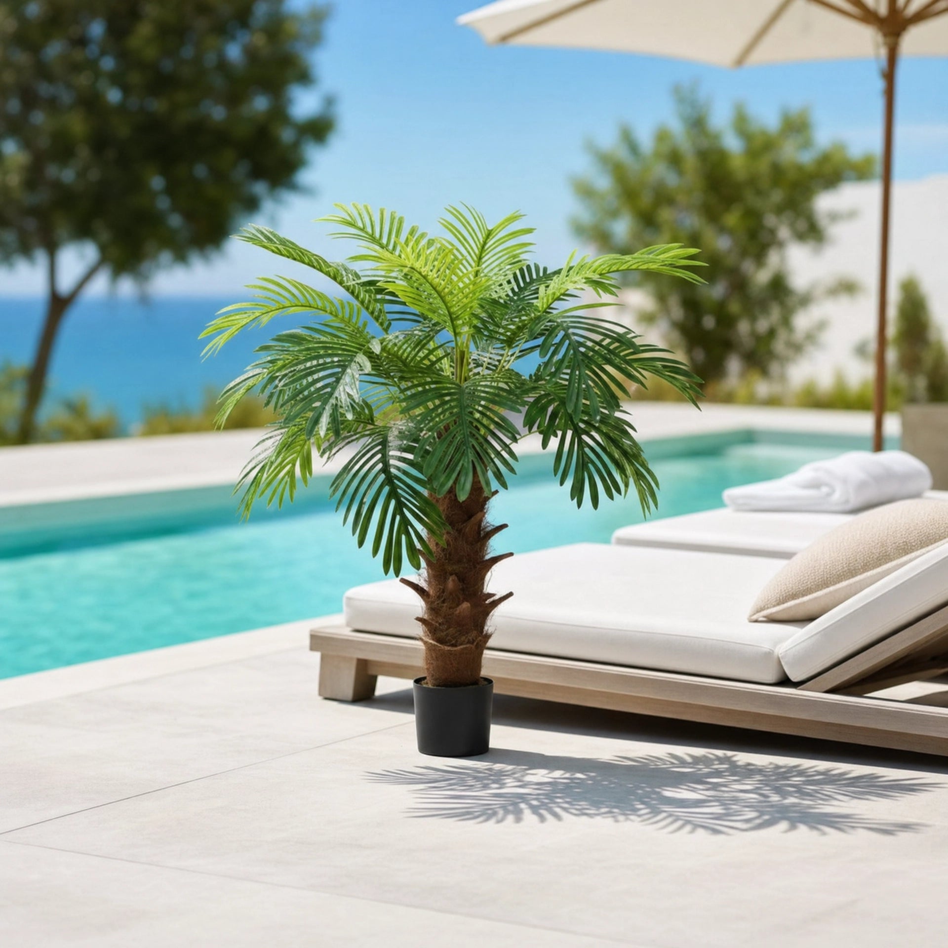 Plante artificielle arbre artificiel tronc bois uni vert et marron