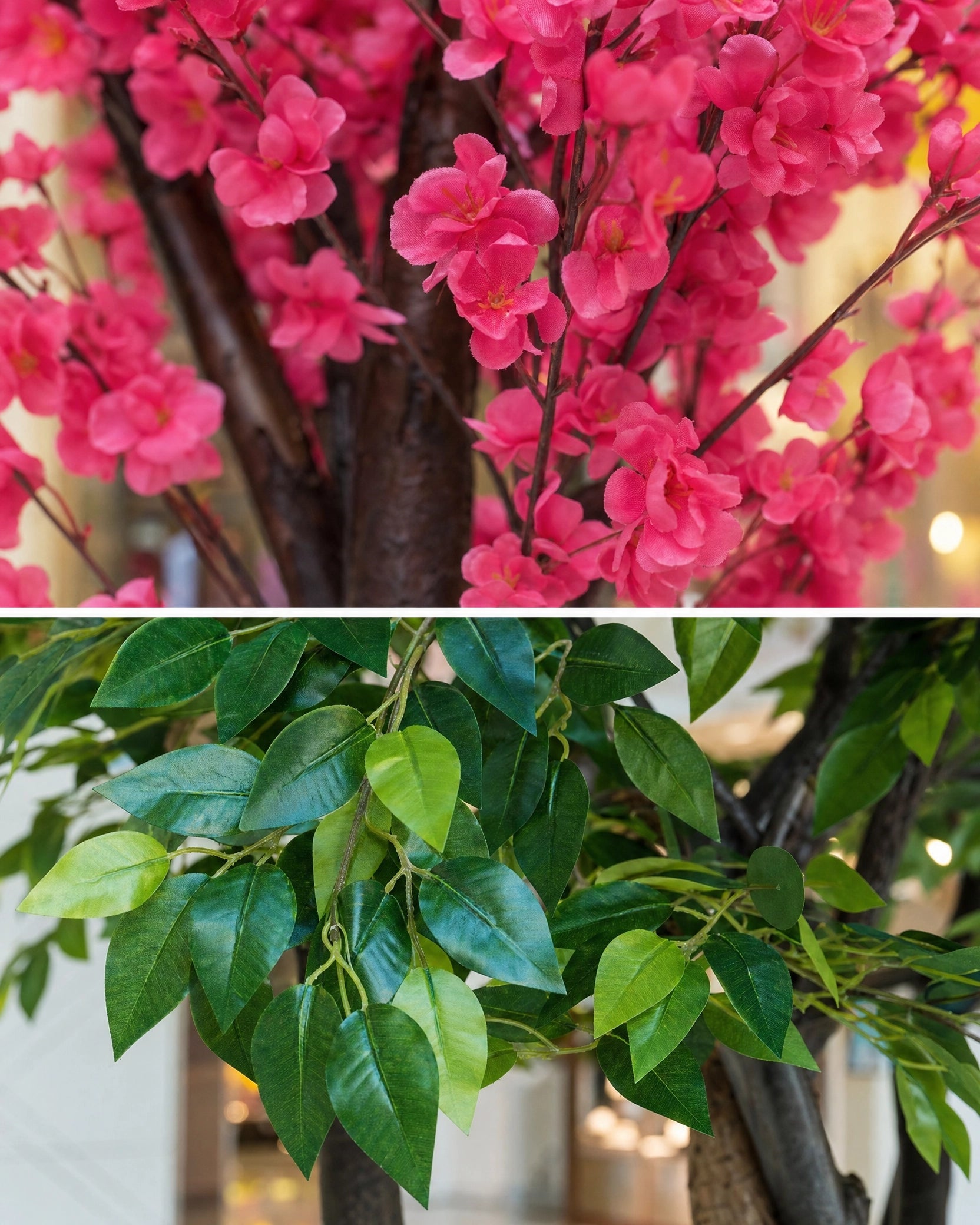 Arbre artificiel  fleurs rose et noir